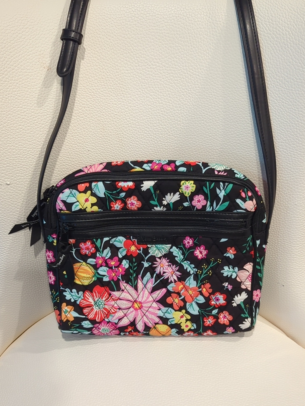 Vera Bradley Black Multicolor Floral Crossbody